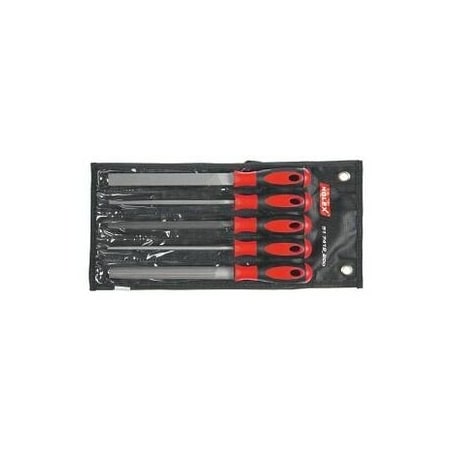 Holex 5 Pc File Set in Tool Roll, Cut 1, 200 mm 517419 200